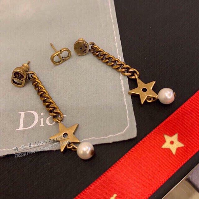 Dior飾品 迪奧經典熱銷款耳釘 Dior長款五角星耳環  zgd1028